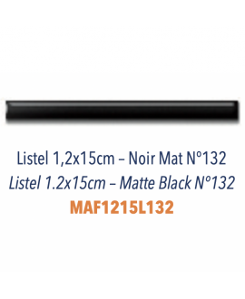 Listel demi rond émaillé 1.5x15cm noir mat Dif épaisseur 6mm