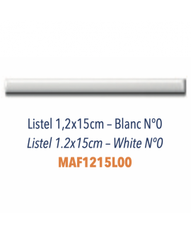 Listel demi rond émaillé 1.5x15cm blanc brillant Dif épaisseur 6mm