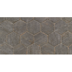 Carrelage effet bois peint en gris vieilli interieur exterieur R11, sol et mur navette, hexagone, rectangle natucretro cendre