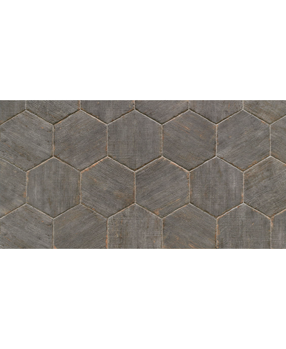 Carrelage effet bois peint en gris vieilli interieur exterieur R11, sol et mur navette, hexagone, rectangle natucretro cendre