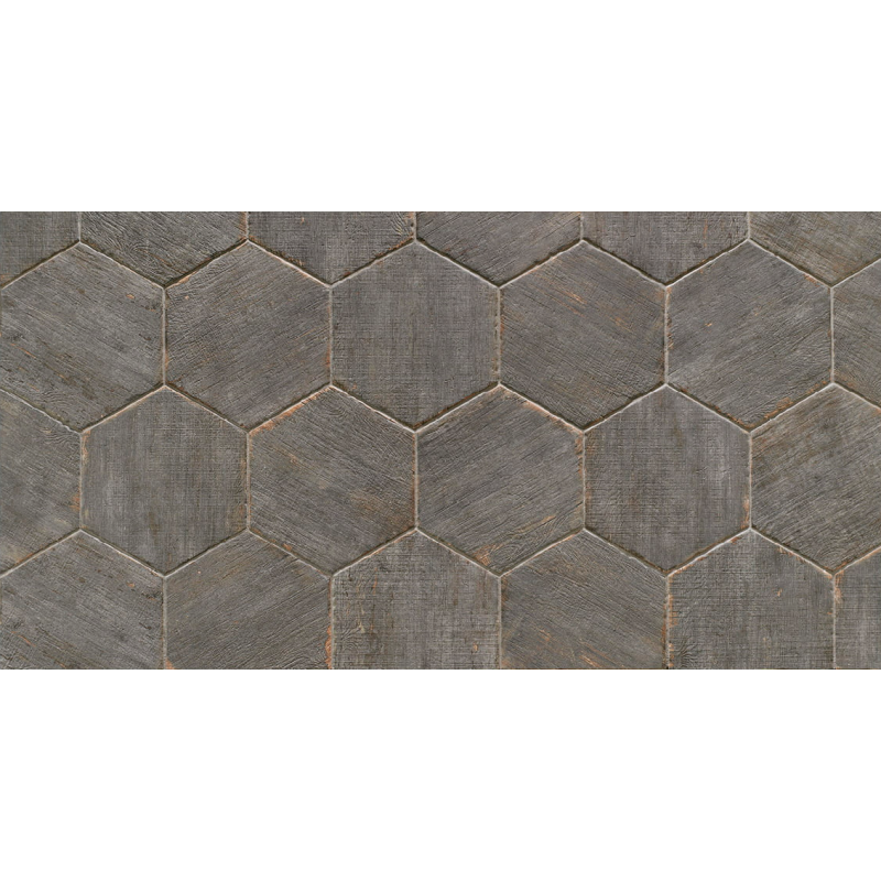 Carrelage effet bois peint en gris vieilli interieur exterieur R11, sol et mur navette, hexagone, rectangle natucretro cendre