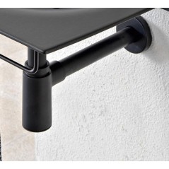 Siphon rond chromé et noir mat design en laiton pour lavabo scax10008