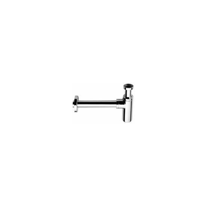 Siphon rond chromé et noir mat design en laiton pour lavabo scax10008