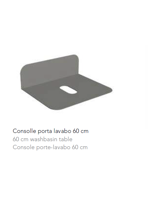 Console en métal noir, gris et taupe largeur 60cm 2553