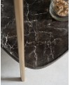 Vasque en céramique émaillée scaxmoon imitation marbre noir à poser 42x42x40cm 5503