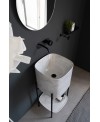 Vasque en céramique émaillée scaxmoon imitation marbre noir à poser 42x42x40cm 5503