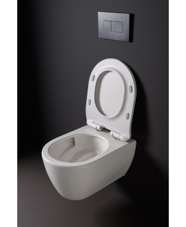 Toilette wc suspendu en céramique émaillée blanc, noir, bleu, vert, rose, gris taupe avec abattant scaxglam 5201/TW