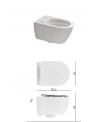 Toilette wc suspendu en céramique émaillée blanc, noir, bleu, vert, rose, gris taupe avec abattant scaxglam 5201/TW