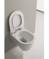 Toilette wc suspendu en céramique émaillée blanc, noir, bleu, vert, rose, gris taupe avec abattant scaxmoon 5520