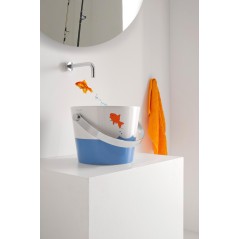 Vasque seau céramique émaillée décor jumping fish à poser diamètre: 30cm hauteur 225mm, scaxbucket 8801