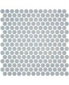 Emaux de verre rond gris mat d:19mm sur plaque de 28.5x28.5cm sol et mur onxpenny grey mat