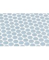 Emaux de verre rond bleu ciel mat d:19mm sur plaque de 28.5x28.5cm sol et mur onxpenny blue mat