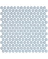 Emaux de verre rond bleu ciel mat d:19mm sur plaque de 28.5x28.5cm sol et mur onxpenny blue mat