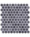 Emaux de verre hexagonal gris foncé mat sur plaque de 30.1x29cm onxstoneglass antracite