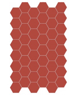 Carrelage hexagonal,sol et mur, rouge cerise mat 14x16cm terx hexamat cherry pie