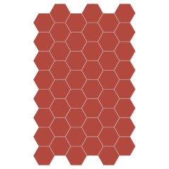 Carrelage hexagonal,sol et mur, rouge cerise mat 14x16cm terx hexamat cherry pie