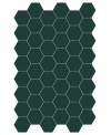 Carrelage hexagonal,sol et mur, vert foncé mat 14x16cm terx hexamat green echo