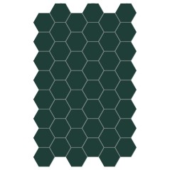 Carrelage hexagonal,sol et mur, vert foncé mat 14x16cm terx hexamat green echo