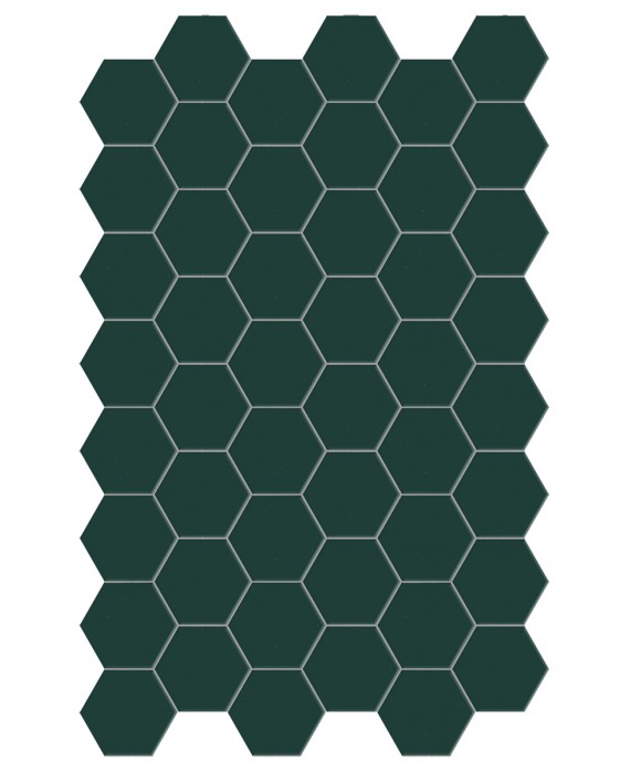 Carrelage hexagonal,sol et mur, vert foncé mat 14x16cm terx hexamat green echo
