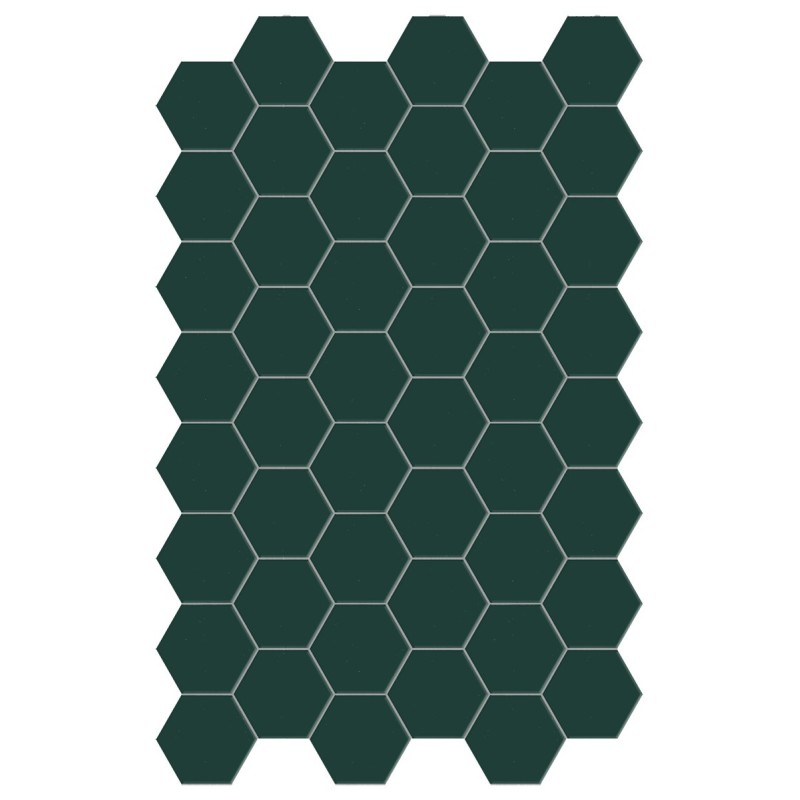 Carrelage hexagonal,sol et mur, vert foncé mat 14x16cm terx hexamat green echo