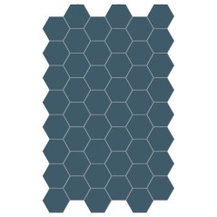 Carrelage hexagonal,sol et mur, bleu mat 14x16cm terx hexamat ocean wave