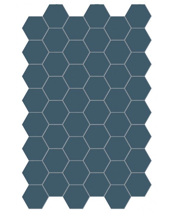 Carrelage hexagonal,sol et mur, bleu mat 14x16cm terx hexamat ocean wave
