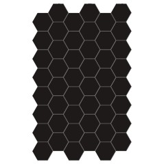 Carrelage hexagonal,sol et mur, noir mat 14x16cm terx hexamat black swan