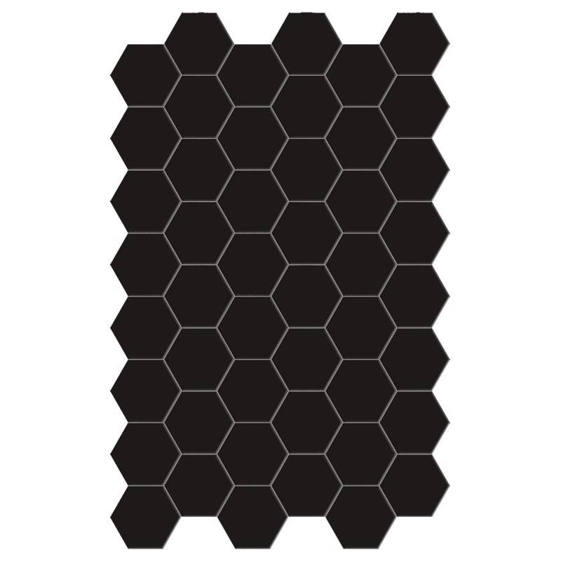 Carrelage hexagonal,sol et mur, noir mat 14x16cm terx hexamat black swan