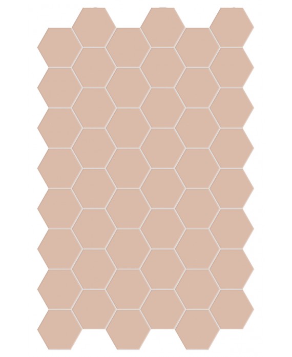 Carrelage hexagonal, sol et mur, rose mat 14x16cm terx hexamat rosy blush