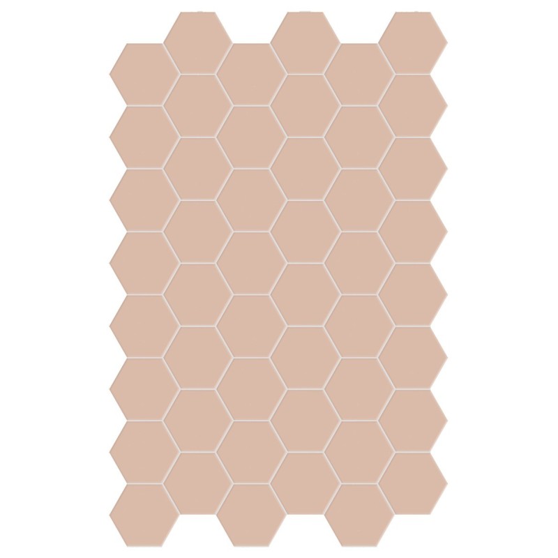 Carrelage hexagonal, sol et mur, rose mat 14x16cm terx hexamat rosy blush