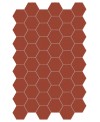 Carrelage hexagonal, sol et mur, rouge foncé mat 14x16cm terx hexamat rusty red