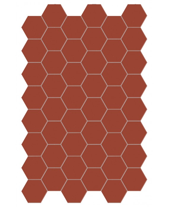 Carrelage hexagonal, sol et mur, rouge foncé mat 14x16cm terx hexamat rusty red