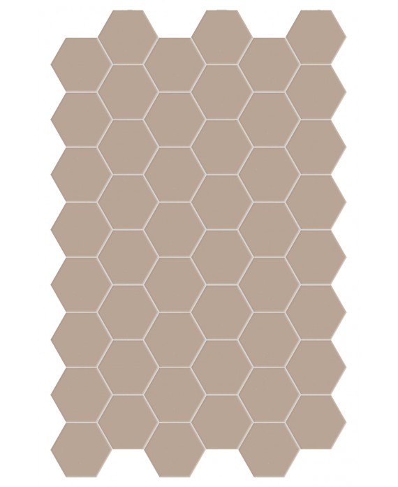 Carrelage hexagonal, sol et mur, beige rosé mat 14x16cm terx hexamat dutch white