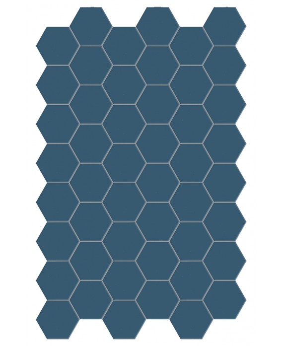 Carrelage hexagonal, sol et mur, bleu mat 14x16cm terx hexamat aegean blue