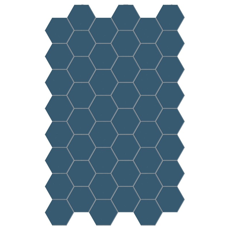 Carrelage hexagonal, sol et mur, bleu mat 14x16cm terx hexamat aegean blue