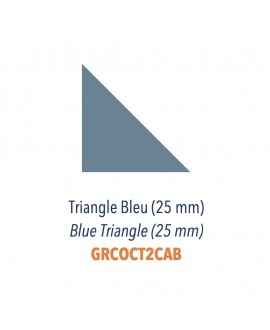 Angle pour octogone en grès cérame pleine masse beige mat 10x10cm avec cabochon bleu sur trame 23x23cm Dif