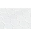 Mosaique de verre hexagonal grand format blanc mat D: 5.16cm antidérapant R11 onxxl natureglass white