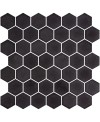 Mosaique de verre hexagonal grand format noir mat D: 5.16cm antidérapant R11 onxxl natureglass black