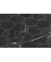 Mosaique de verre hexagonal grand format marbre noir veiné mat D: 5.16cm R11 onxxl coimbra