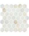 Mosaique de verre hexagonal grand format gris et beige satiné D: 5.16cm onxxl cotto gaia