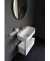 Meuble console de salle de bain structure métal L74cm H90cm P43cm avec tiroir en bois et vasque céramique scaxdiva 21