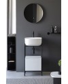 Meuble console de salle de bain structure métal L44cm H90cm P43cm avec tiroir en bois et vasque céramique scaxdiva 22