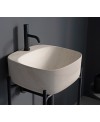 Meuble console de salle de bain structure métal L44cm H90cm P43cm avec une vasque céramique imitation marbre blanc scaxdiva 28