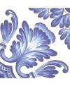 Carrelage décor fleurs ronde bleu et blanc, brillant, sol et mur, 34x34cm savmed maronti