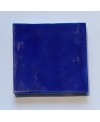Carrelage effet zellige marocain fait main bleu foncé profond electrique brillant 10x10cm estix zel azul