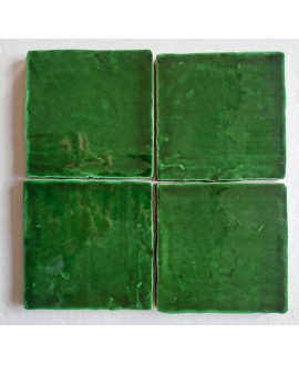 Carrelage effet zellige marocain fait main vert victoria brillant 10x10cm estix cadaques