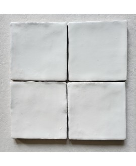 Carrelage effet zellige marocain fait main blanc mat 10x10cm estix cadaques blanco mate