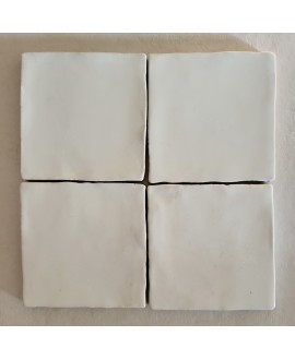 Carrelage effet zellige marocain fait main blanc brillant 10x10cm estix cadaques blanco