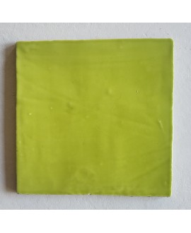 Carrelage effet zellige marocain fait main vert pistache brillant 15x15, 13x13, 7.5x15, 7.5x30cm estix