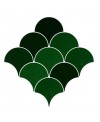 Carrelage écaille de poisson vert victoria brillant 12.6x6.2X0.9cm pour le MUR estix mystic victorian green